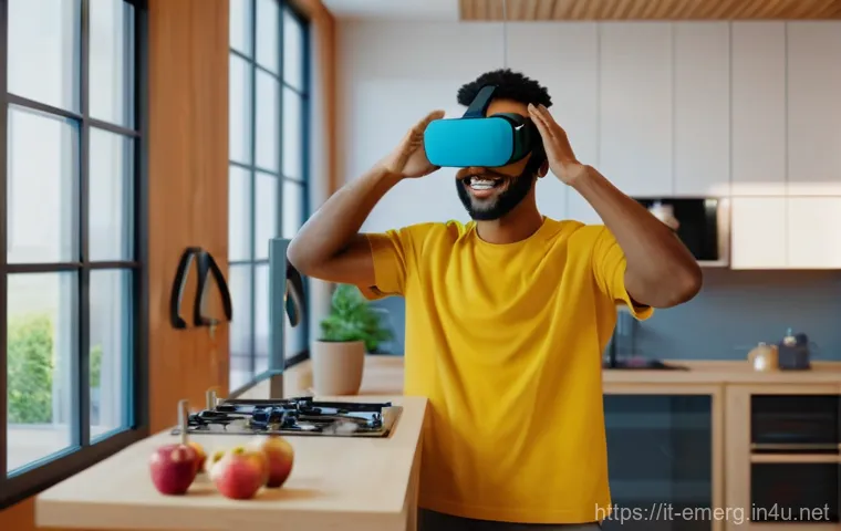 작업치료사의 최신 치료 기술 적용 사례 - **Virtual Reality Therapy Session**
    A wide shot of a bright and modern rehabilitation center. In...