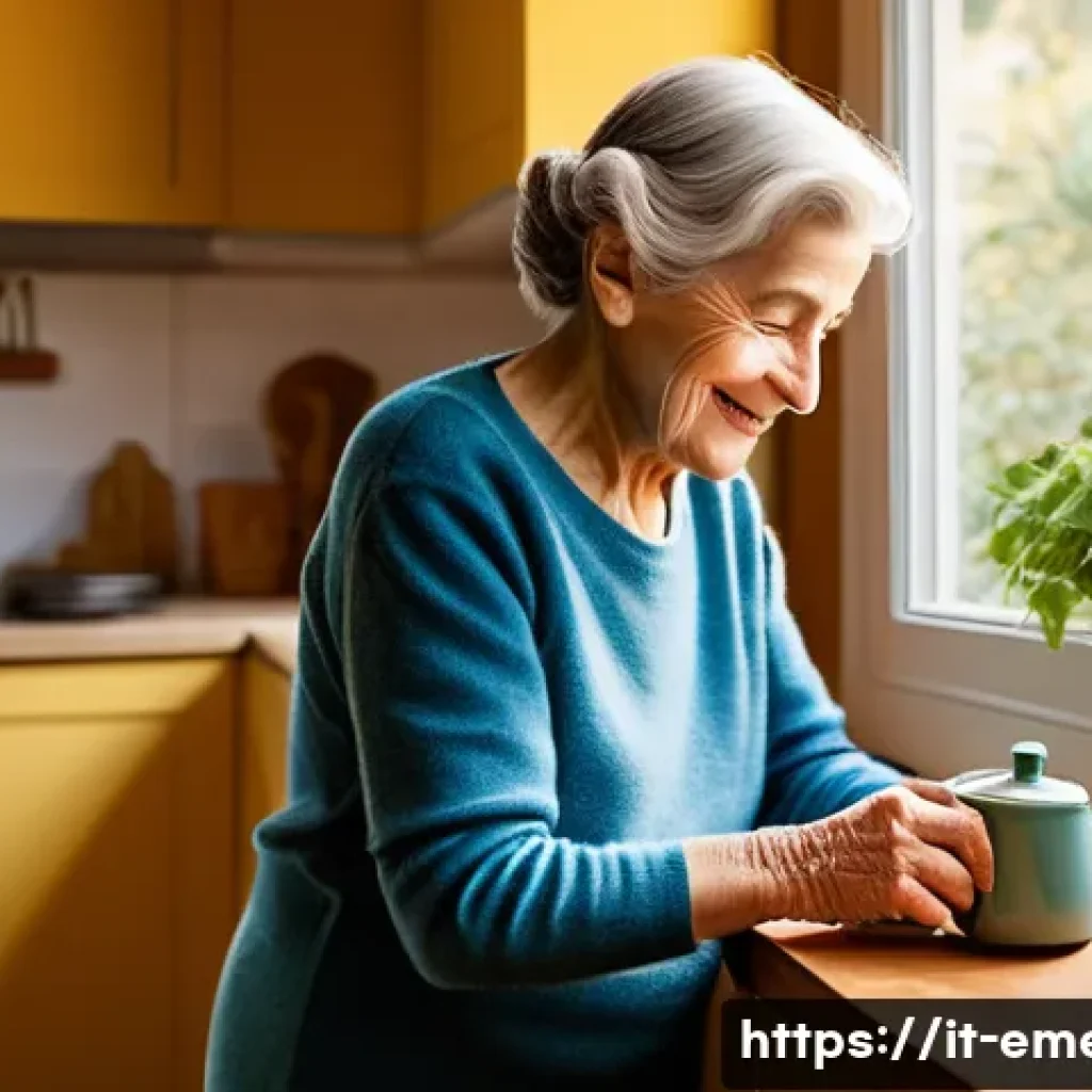 작업치료사의 환자 복지 증진 사례 - **Prompt 1: Regaining Daily Independence in a Home Setting**
    "A candid, warm-toned photograph of...