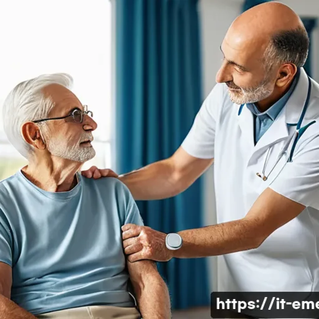 작업치료사의 치료 계획 수립 방법 - A detailed clinical scene showing a middle-aged Italian therapist conducting a comprehensive functio...